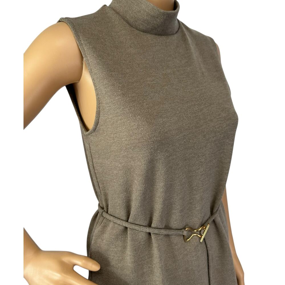 Zara Soft Pique High Neck Top Tan Taupe Sleeveless Size S - Picture 12 of 15